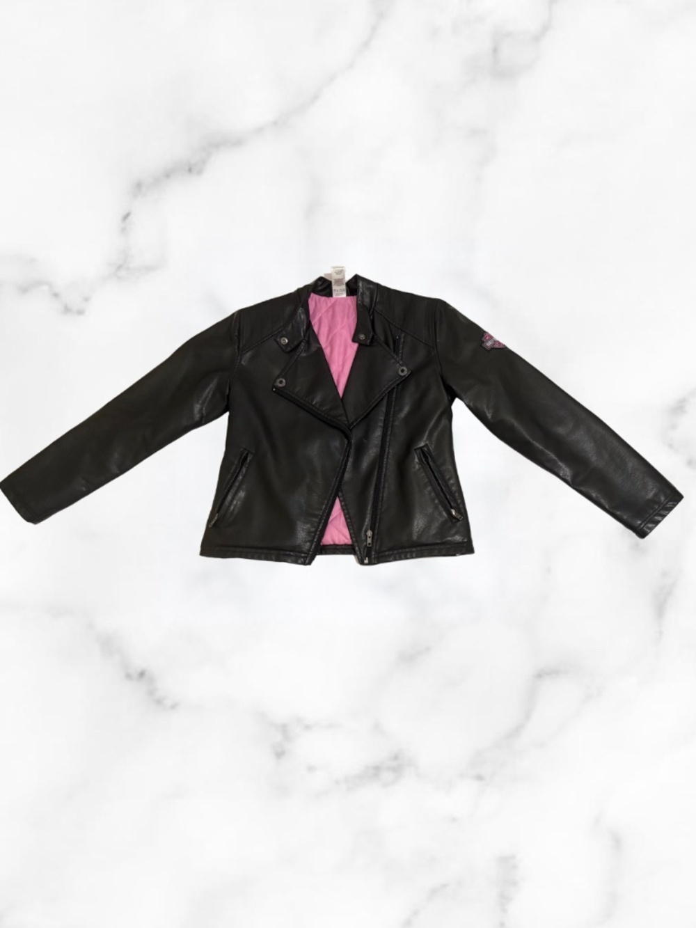 Harley-Davidson Little Girls' Winged Bar & Shield Pleather Biker Jacket